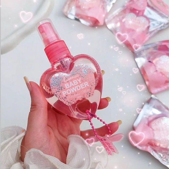بادی اسپلش قلبی رایحه پودر بچه🌸